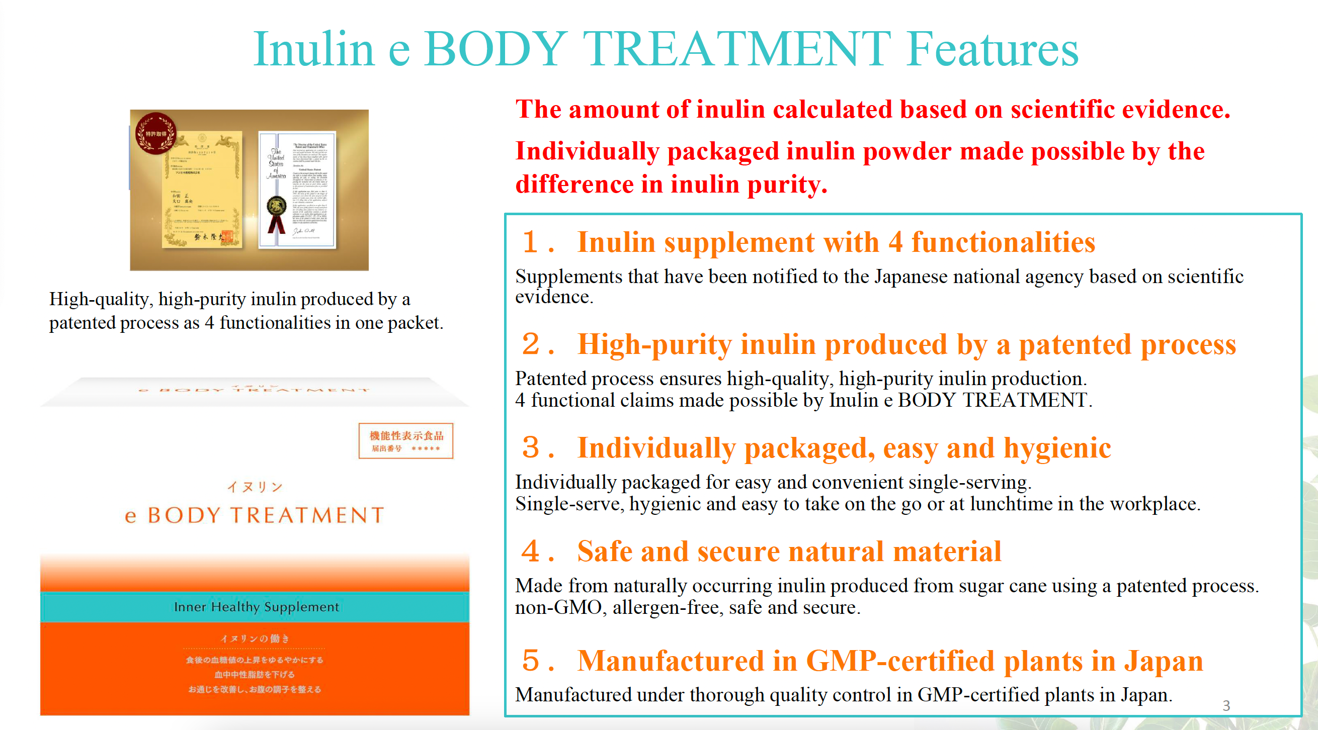 High Purity Inulin e Body Treatment Supplement 6g x 60 sticks (Japanese package)  Life×it Labo Made in Japan