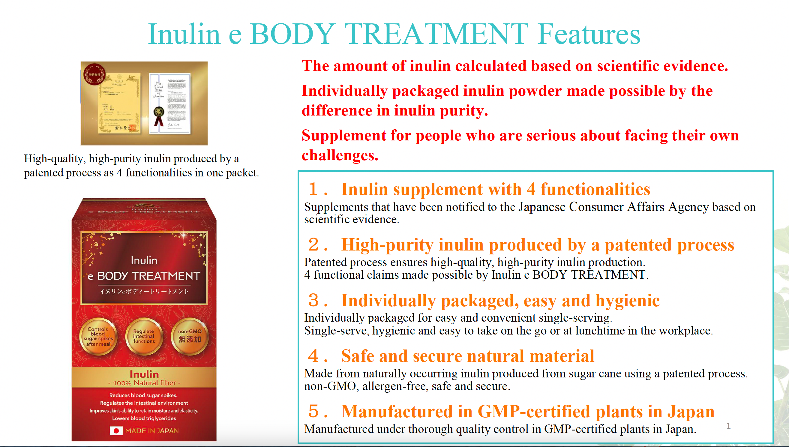 High Purity Inulin e Body Treatment Supplement 6g x 30 sticks (English package)  Life×it Labo Made in Japan