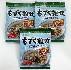 Okinawa MOZUKU Seaweed Zosui Rice Gruel Miso flavor soup without cup 3portions X 3 sets